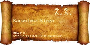 Karpelesz Kinga névjegykártya